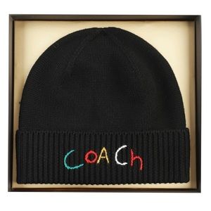 BRAND NEW BLACK COACH BEANIE HAT